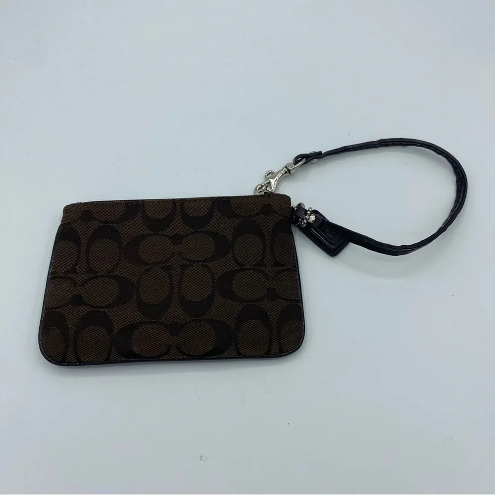 Coach Brown Wristlet Purse Clutch Wallet Bag - Picture 2 of 9
